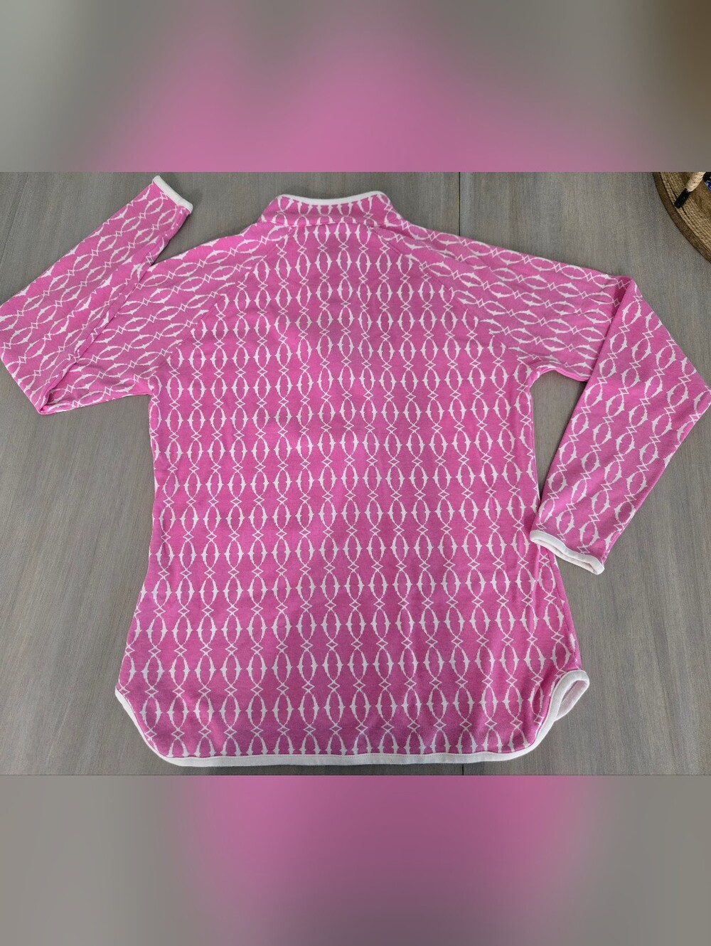 Magnolia Lane Masters Augusta National Pink & White Quarter Zip Pullover Medium - Picture 2 of 7